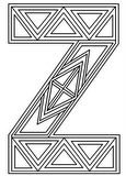 Download, print, color-in, colour-in lowercase z